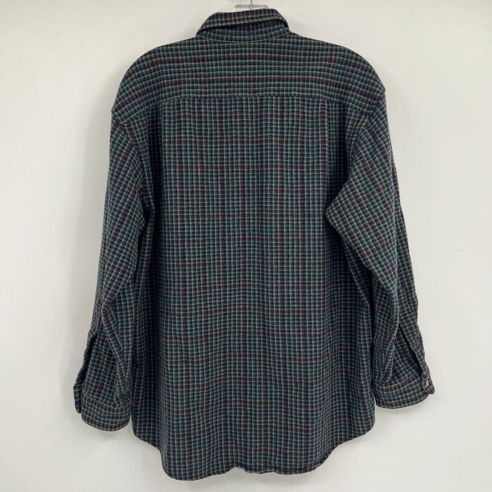 Pendleton Green Blue Wool Plaid Button-Up Shirt |… - image 2